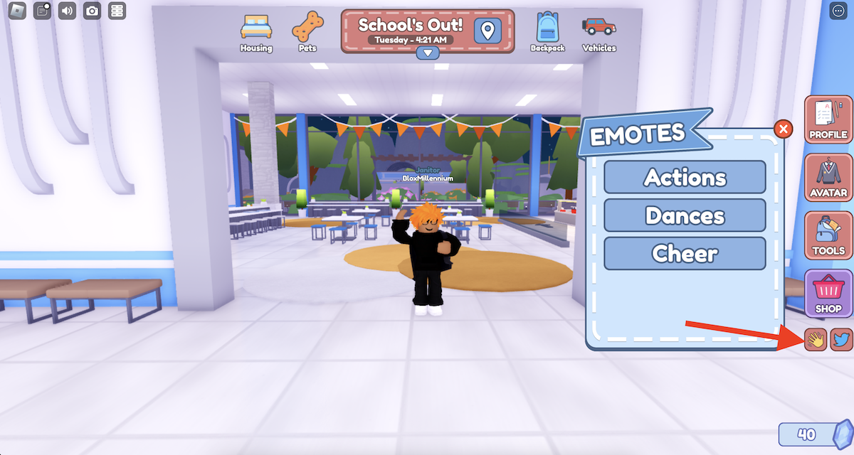 how to change your animations in bayside high school roblox